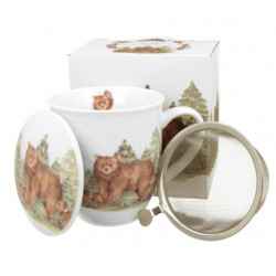 NIEDŹWIEDZIE 0,4l z metalowym zaparzaczem - bone china