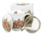 NIEDŹWIEDZIE 0,4l z metalowym zaparzaczem - bone china