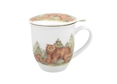 NIEDŹWIEDZIE 0,4l z metalowym zaparzaczem - bone china Zdjęcie 2 z 3