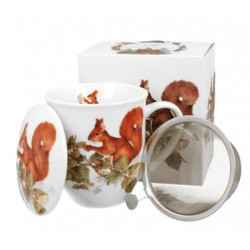 WIEWIÓRKA 0,4l z metalowym zaparzaczem - bone china