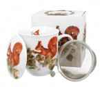 WIEWIÓRKA 0,4l z metalowym zaparzaczem - bone china