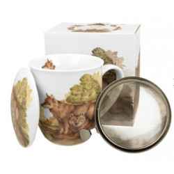 WILKI 0,4l z metalowym zaparzaczem - bone china