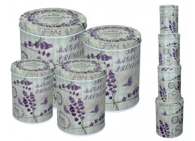 Komplet 4 okrągłych puszek PROWANSJA 50 / 100 / 150 / 200 g