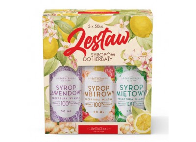 Zestaw 3 syropów do herbaty: imbir, lawenda, mięta