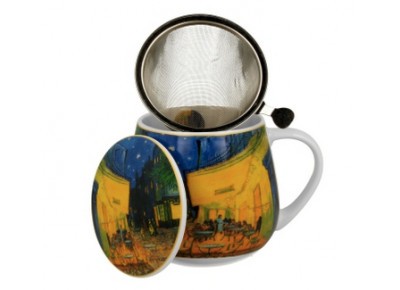 VAN GOGH TARAS NOCĄ 0,43l - kubek beczułka z metalowym zaparzaczem