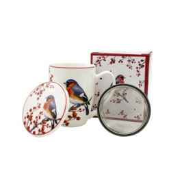 Kubek z metalowym zaparzaczem CHRISTMAS BIRD 0,36l
