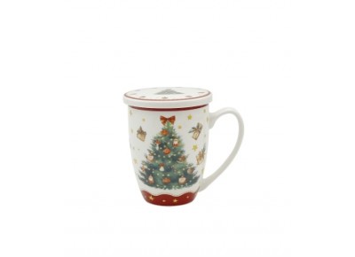 Kubek porcelanowy z metal. zaparza. CHOINKA3 0,36l Zdjęcie 3 z 4