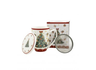 Kubek porcelanowy z metal. zaparza. CHOINKA3 0,36l Zdjęcie 4 z 4