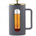Zaparzacz do kawy French Press LIVIO ze złotą pokrywką 1l - SZARY