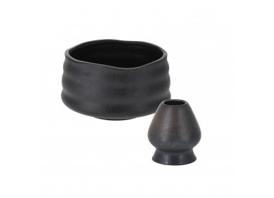 Zestaw CHAWAN 0,45l+ KUSENAOSHI czarny w pudełku prezentowym