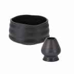 Zestaw CHAWAN 0,45l+ KUSENAOSHI czarny w pudełku prezentowym