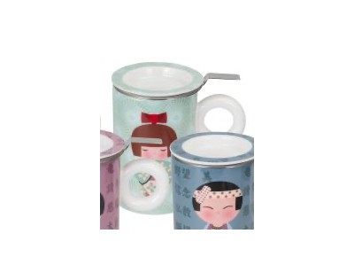 Kubek porcelanowy bone china HITOBITO z zaparzaczem i