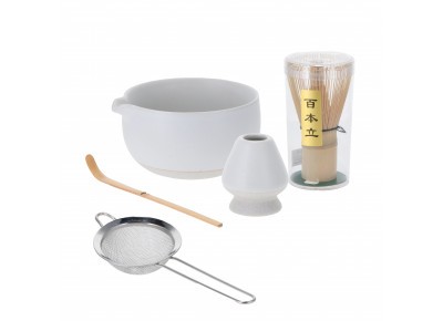 Zestaw startowy do MATCHA ITSUTSU - 5- częściowy (czarka 0,32l, miotełka, podstawka, łyżeczka, sitko) Zdjęcie 2 z 2