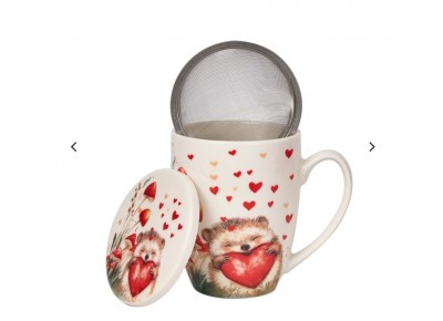 Kubek porcelanowy z metal. zaparza. JEŻ 0,36l Zdjęcie 2 z 6