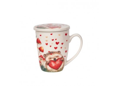 Kubek porcelanowy z metal. zaparza. JEŻ 0,36l Zdjęcie 3 z 6