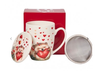 Kubek porcelanowy z metal. zaparza. JEŻ 0,36l Zdjęcie 4 z 6