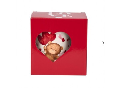Kubek porcelanowy z metal. zaparza. MIŚ Z BALONAMI 0,36l Zdjęcie 3 z 6