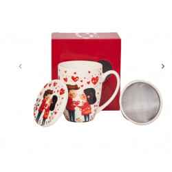 Kubek porcelanowy z metal. zaparza. PARA 0,36l