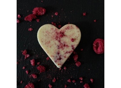OXALIS Chocolate - Czekoladowe serduszko – biała czekolada z jeżynami, 25g