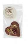 OXALIS Chocolate - Czekoladowe serduszko – mleczna czekoladka z pistacjami i malinami 25g