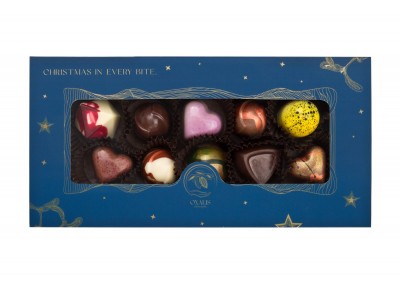OXALIS Chocolate - BOMBONIERKA 10 pralin - niebieska - 89 g Zdjęcie 2 z 3