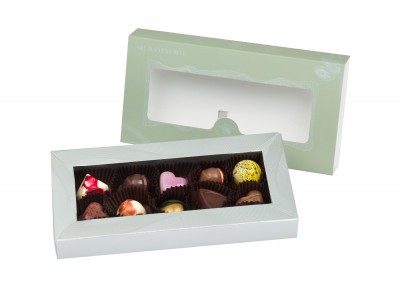 OXALIS Chocolate - BOMBONIERKA 10 pralin - zielona- 89 g