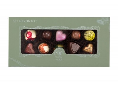 OXALIS Chocolate - BOMBONIERKA 10 pralin - zielona- 89 g Zdjęcie 2 z 3
