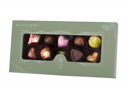 OXALIS Chocolate - BOMBONIERKA 10 pralin - zielona- 89 g