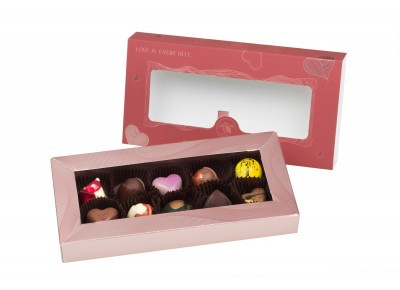 OXALIS Chocolate - BOMBONIERKA 10 pralin - czerwona - 89 g Zdjęcie 2 z 4
