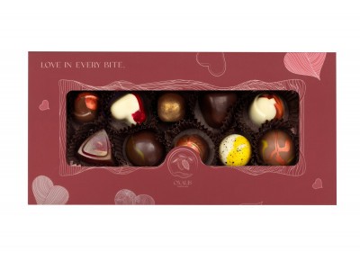 OXALIS Chocolate - BOMBONIERKA 10 pralin - czerwona - 89 g Zdjęcie 3 z 4