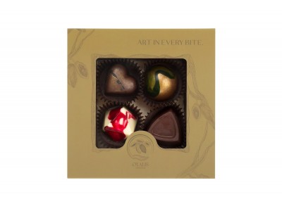 OXALIS Chocolate - BOMBONIERKA 4 praliny - złota - 35 g