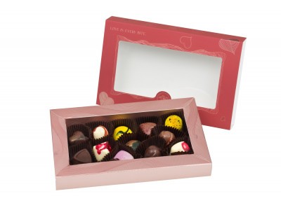 OXALIS Chocolate - BOMBONIERKA 13 pralin - czerwona - 116 g Zdjęcie 2 z 3