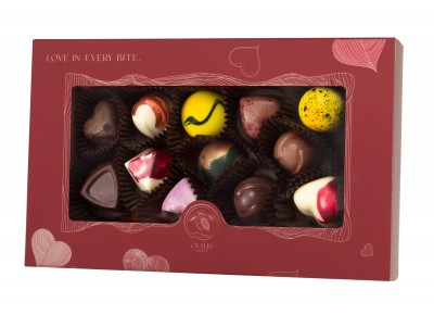 OXALIS Chocolate - BOMBONIERKA 13 pralin - czerwona - 116 g