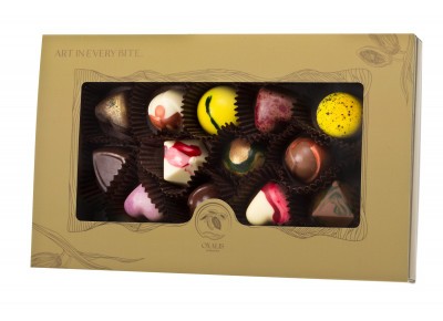 OXALIS Chocolate - BOMBONIERKA 13 pralin - złota - 116 g