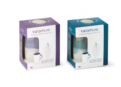 Kubek new bone china GOLDEN LEAF 0,4 l - seledynowy