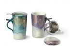 Kubek new bone china GOLDEN LEAF 0,4 l - seledynowy